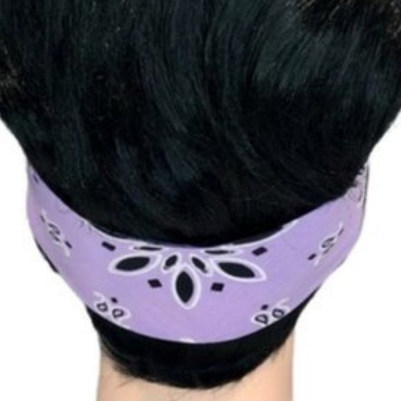 Lavender Paisley Rockabilly Bandana Tie Headband - Picture 12 of 13